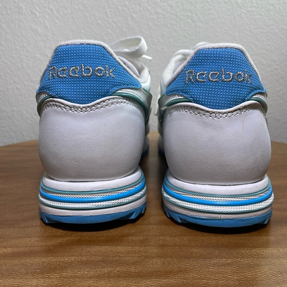 Women's Reebok Classic Running Shoes Sneakers White Blue RB 503 Size 8.5 - Picture 9 of 16
